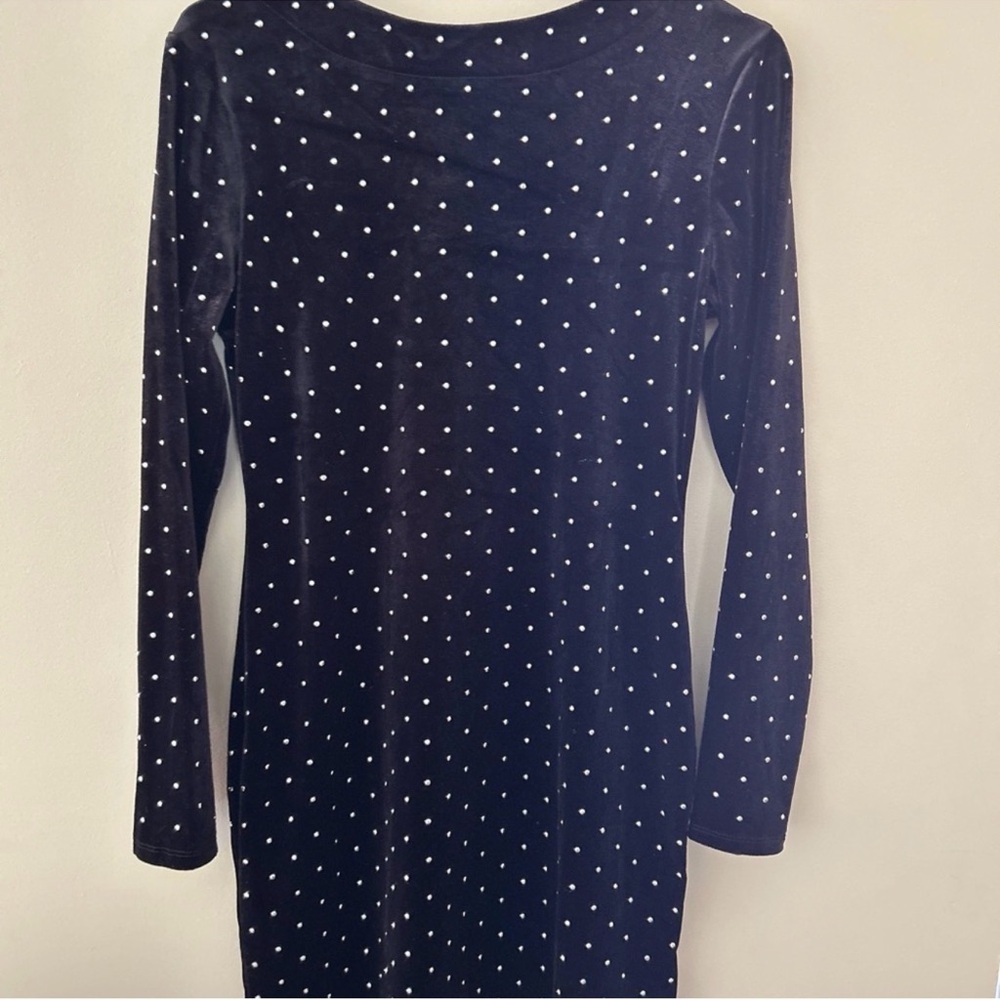 Elegant Black Rhinestone Dot Dress - Picture 3 of 4
